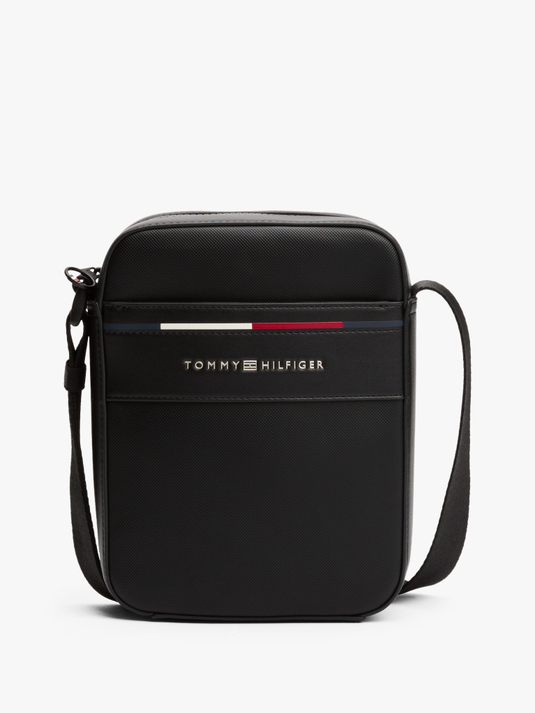 Black Signature Crossbody Reporter Bag  Men