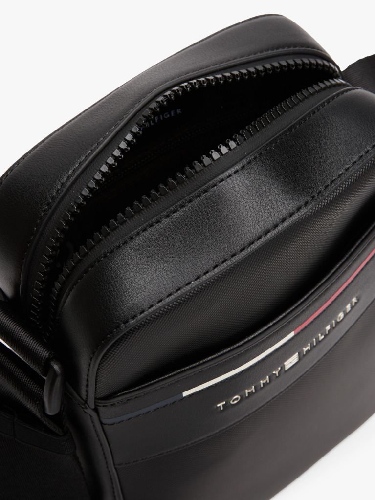 Black Signature Crossbody Reporter Bag  Men