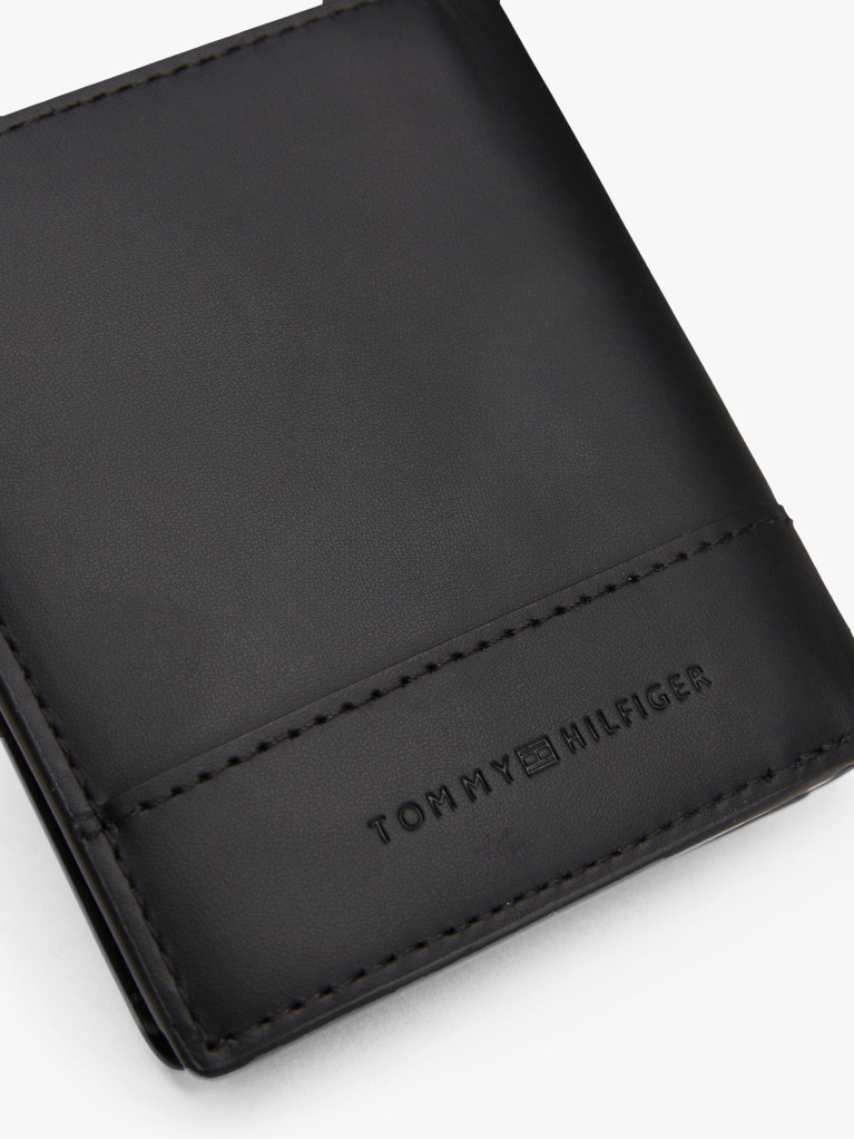 Black Corporate Leather Trifold Wallet  Men