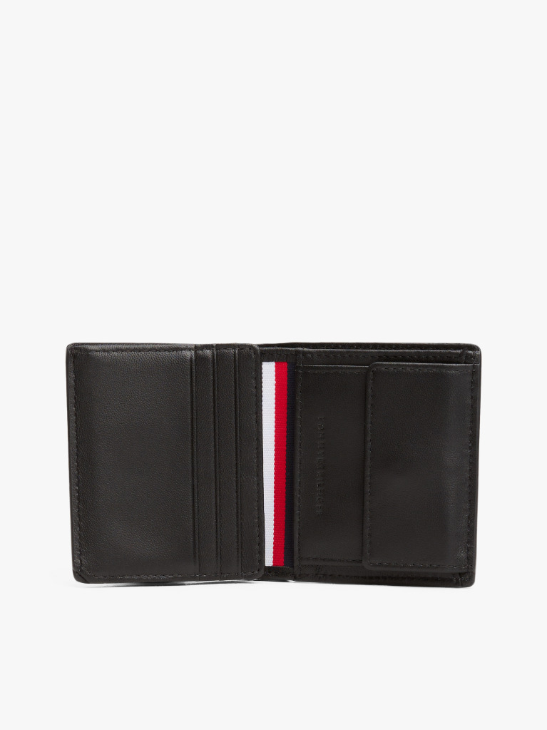 Black Corporate Leather Trifold Wallet  Men
