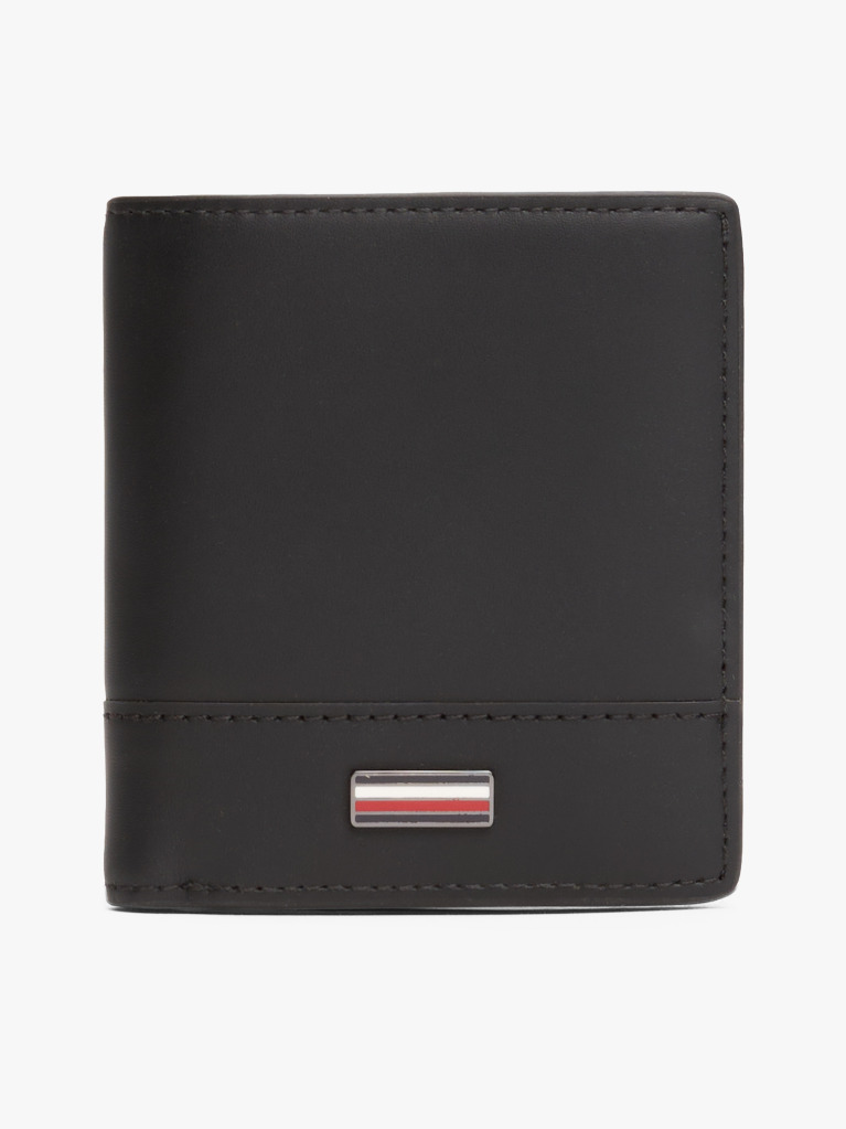 Black Corporate Leather Trifold Wallet  Men