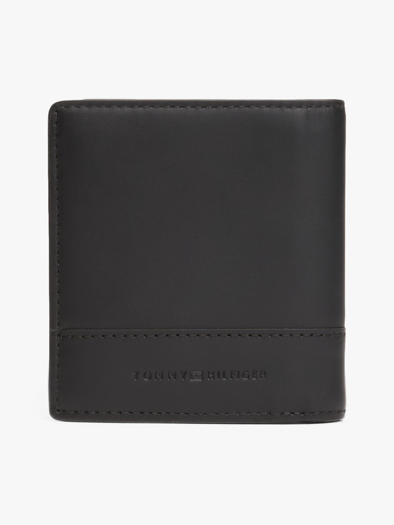 Black Corporate Leather Trifold Wallet  Men