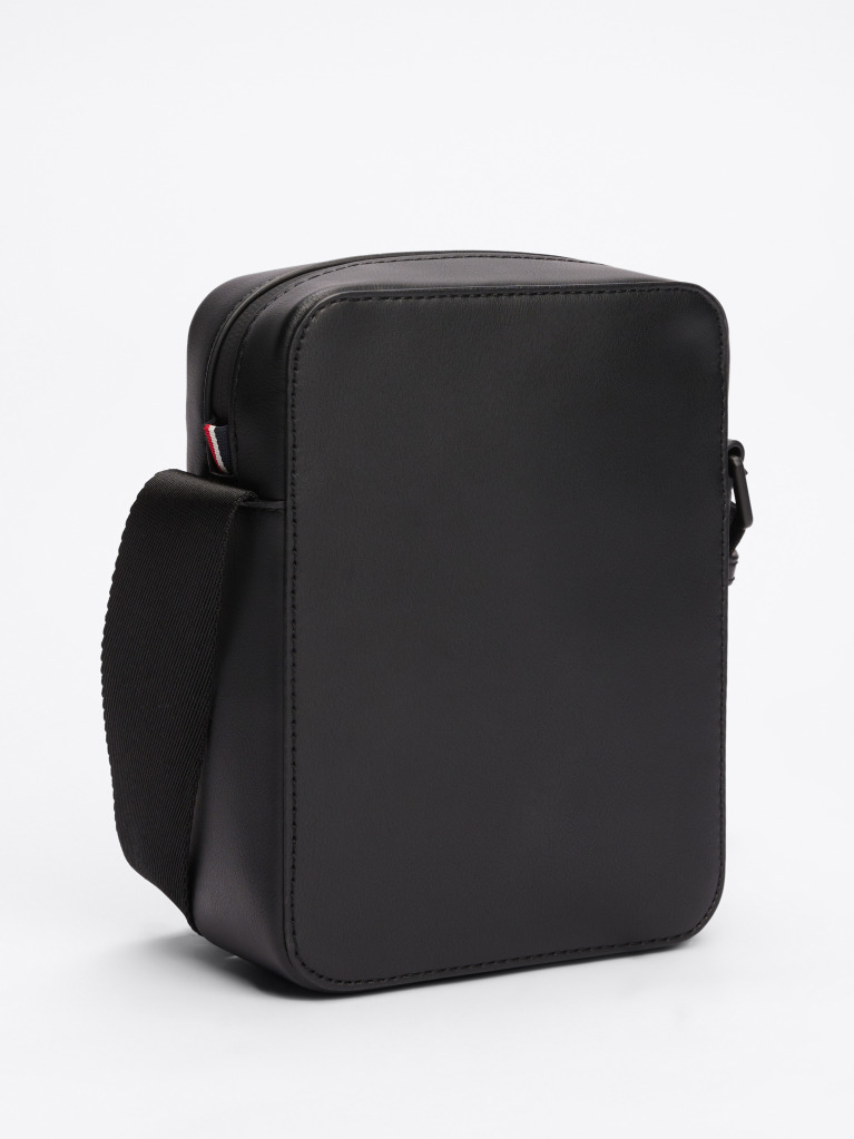 Black TH Monogram Textured Reporter Bag  Men