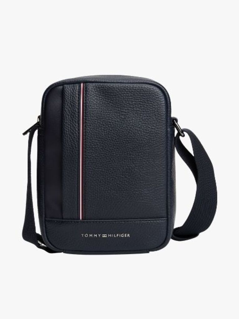 Blue Metal Logo Crossbody Reporter Bag  Men