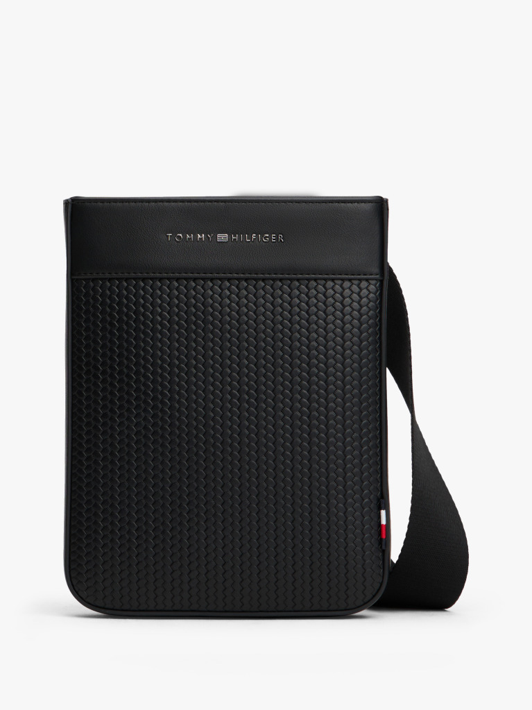 Negru Geanta Crossbody Cu Logo Metalic  Barbati