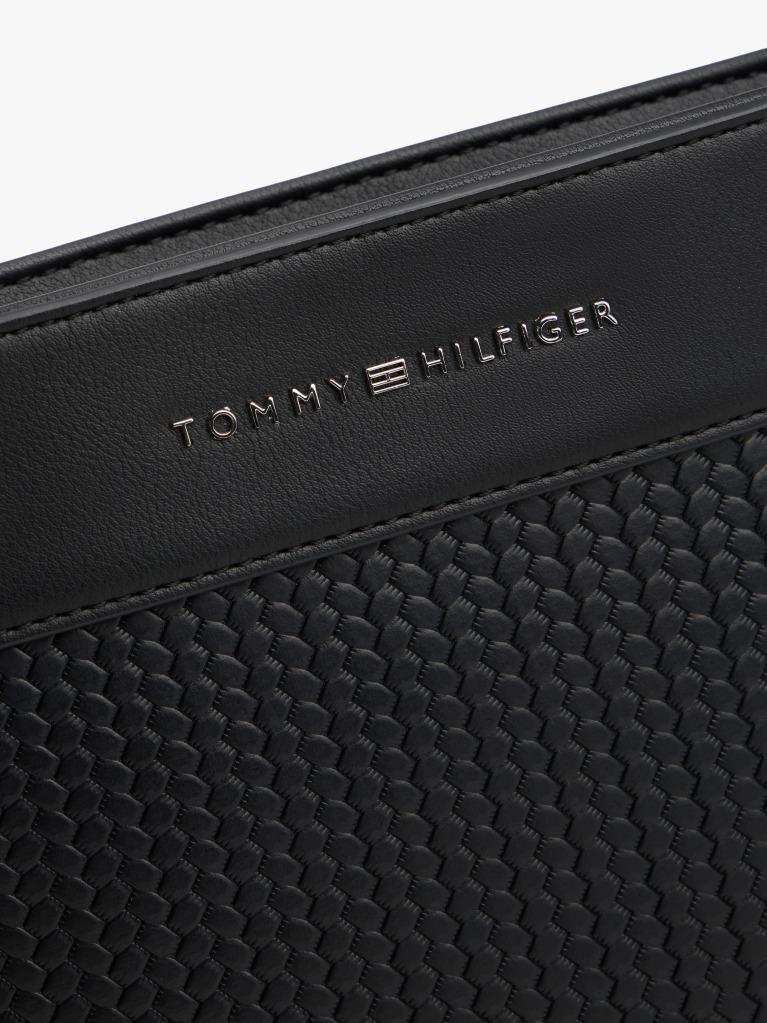 Negru Geanta Crossbody Cu Logo Metalic  Barbati