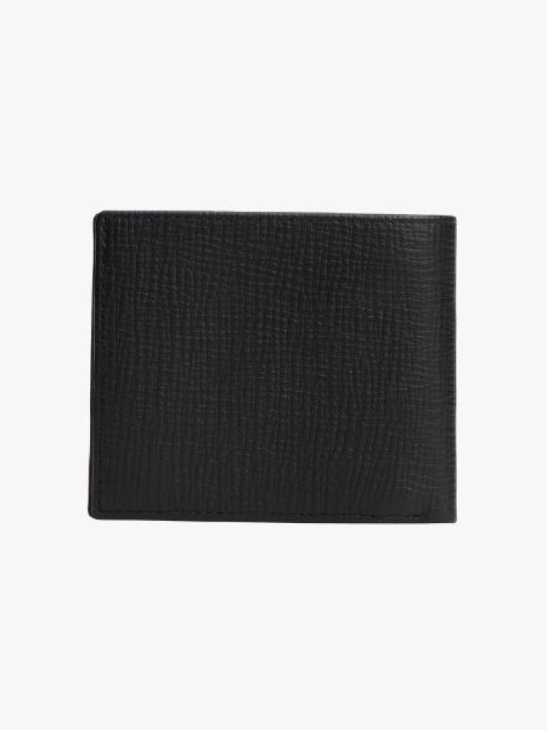Negru Portofel Bifold Din Piele Cu Logo Hilfiger Flag  Barbati