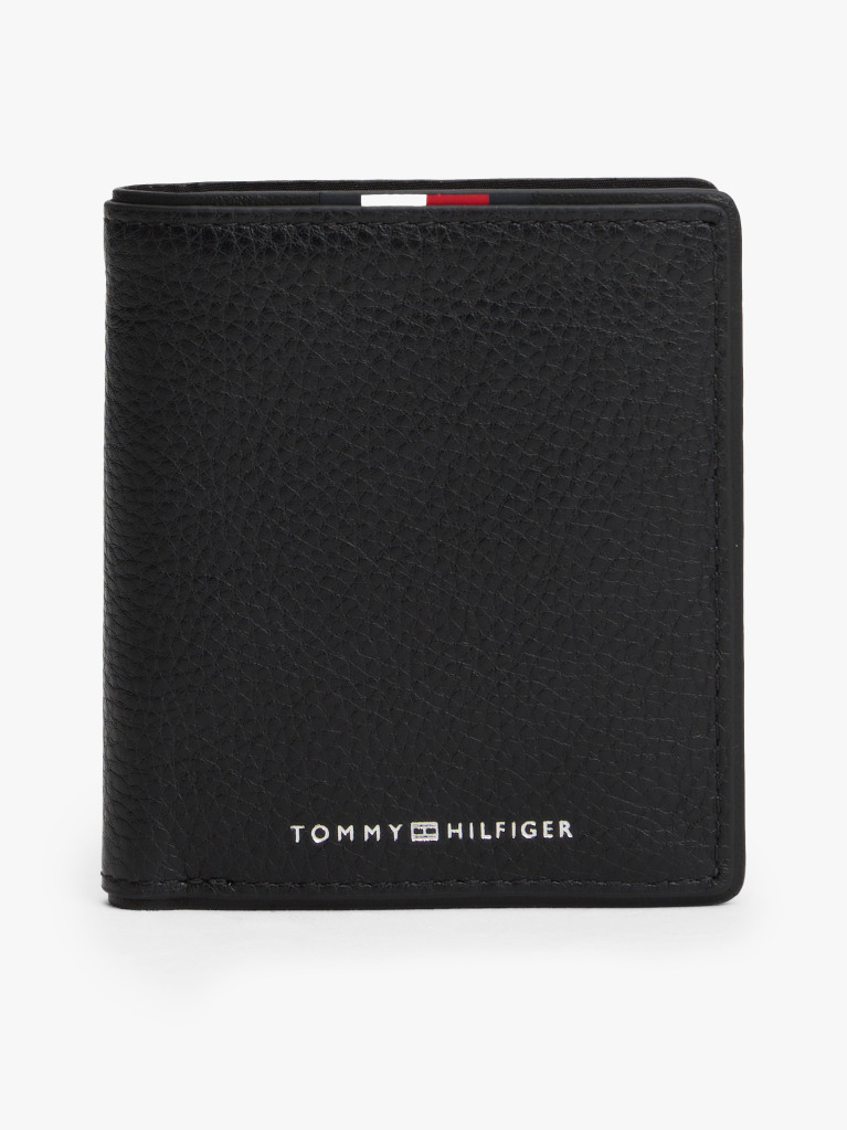 Black Corporate Leather Trifold Wallet  Men