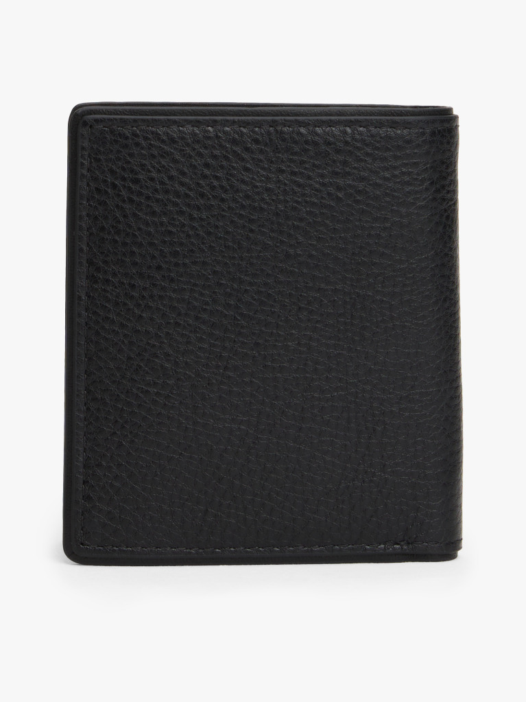 Black Corporate Leather Trifold Wallet  Men