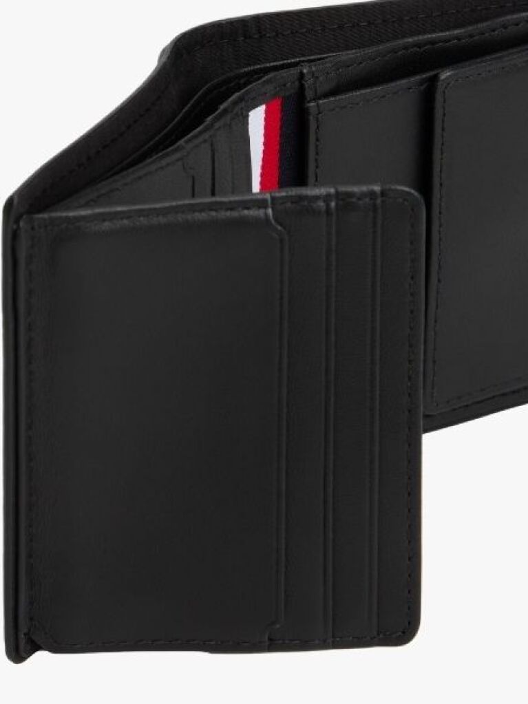 Black Corporate Leather Trifold Wallet  Men