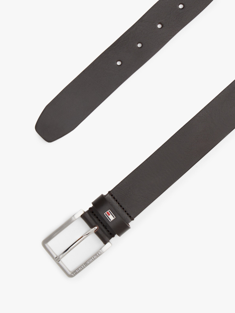 Brown Enamel Flag Leather Belt  Men
