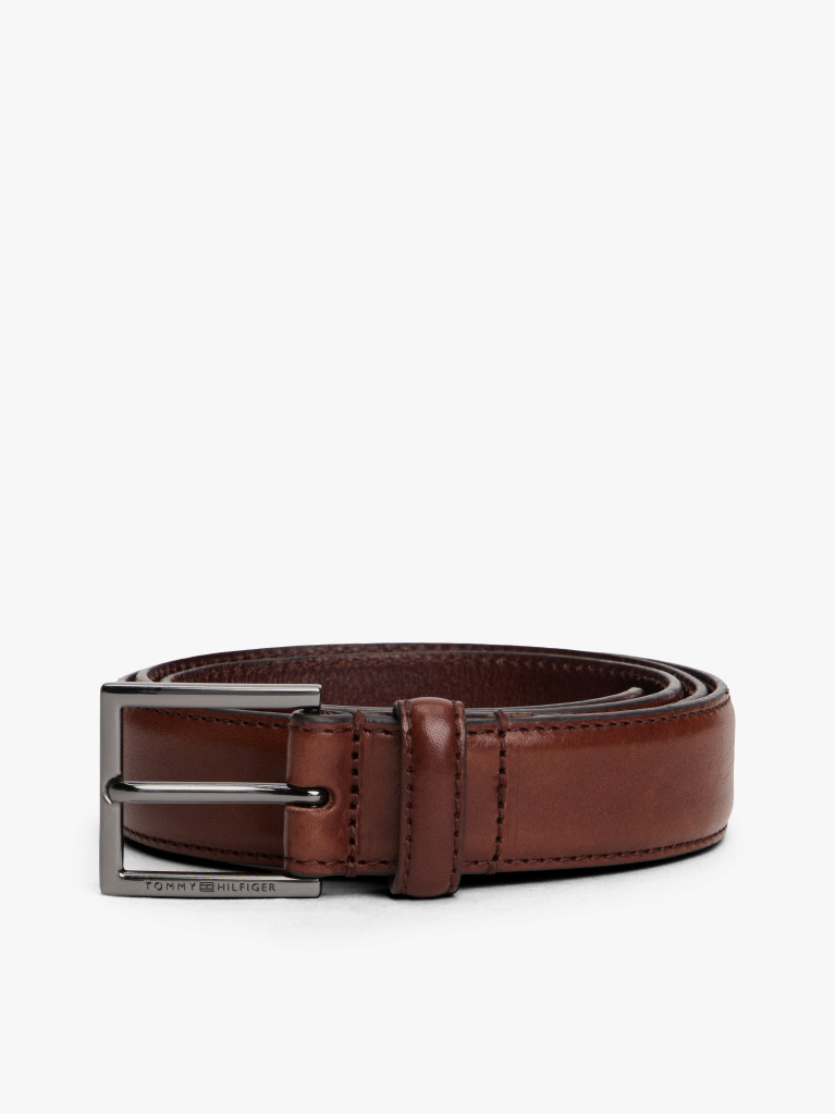 Brown Square Buckle Leather Belt  Men