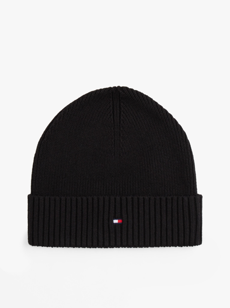 Black Hilfiger Flag Beanie And Scarf Gift Set  Men