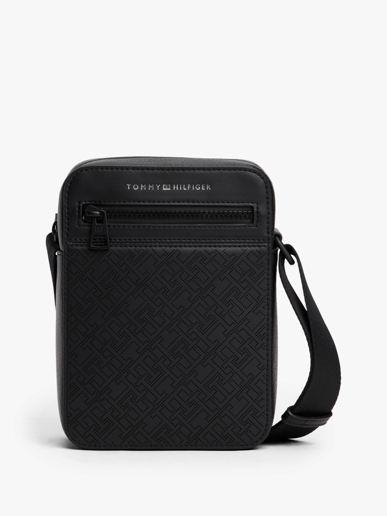 Black TH Monogram Crossbody Reporter Bag  Men