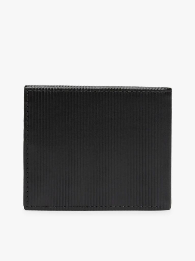 Negru Portofel Din Piele Cu Doua Compartimente Si Logo Hilfiger  Barbati