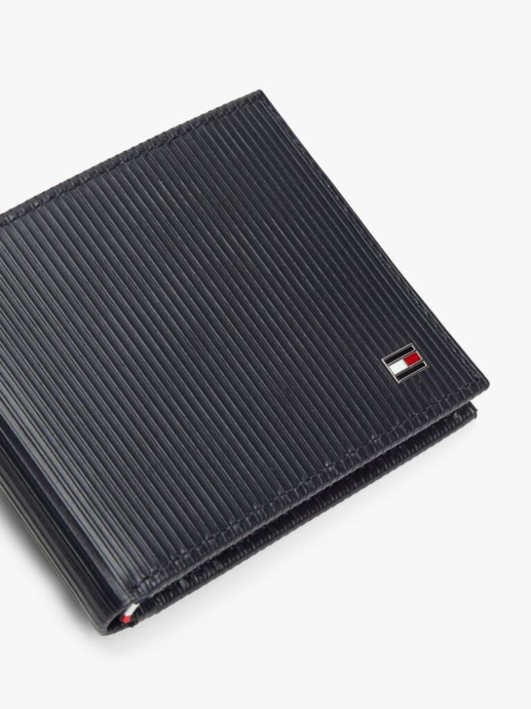 Blue Portofel Din Piele Cu Doua Compartimente Si Logo Hilfiger  Barbati