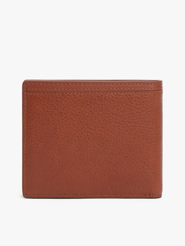 Brown Corporate Logo Leather Bifold Wallet  Men