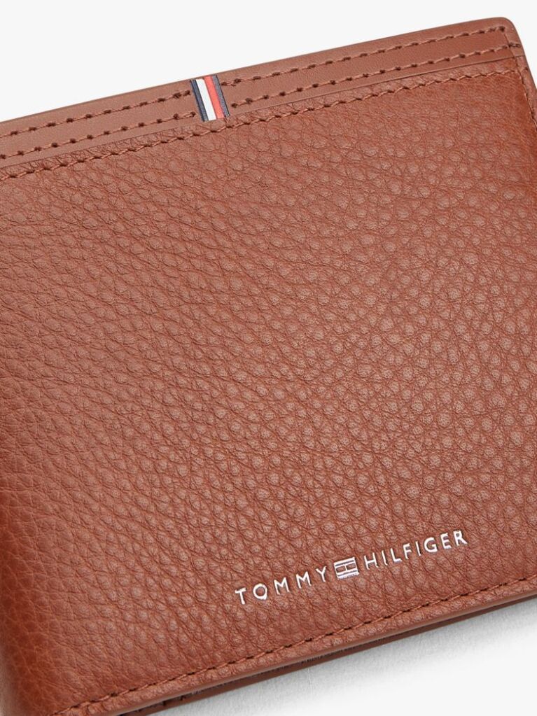 Brown Corporate Logo Leather Bifold Wallet  Men