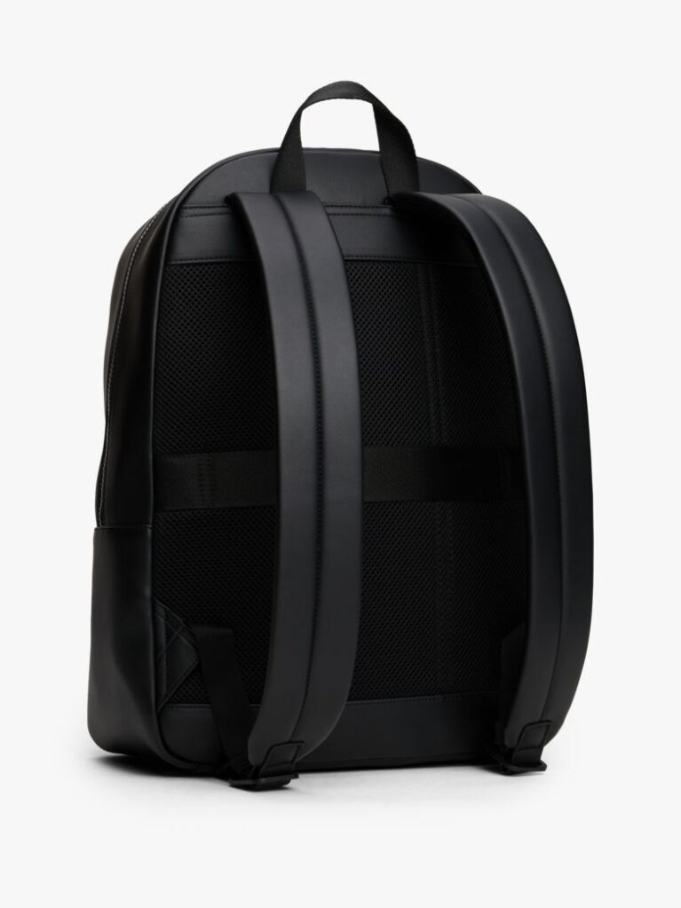 Black Hilfiger Flag Ribbed Pocket Dome Backpack  Men