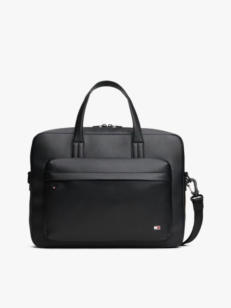 Negru Hilfiger Flag Geanta Pentru Laptop Cu Buzunar Ribbed  Barbati
