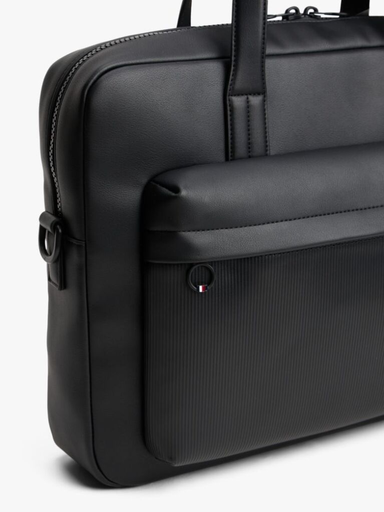 Negru Hilfiger Flag Geanta Pentru Laptop Cu Buzunar Ribbed  Barbati