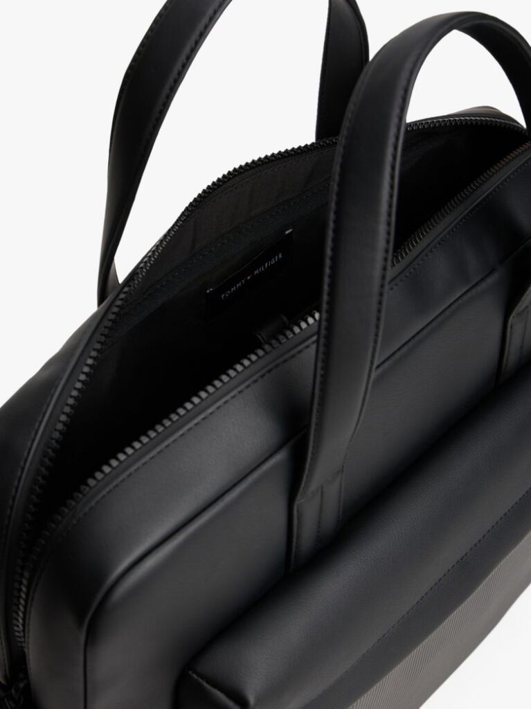 Negru Hilfiger Flag Geanta Pentru Laptop Cu Buzunar Ribbed  Barbati