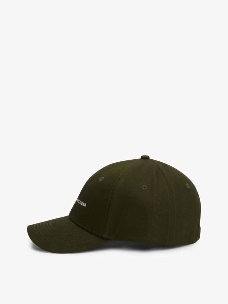 Green Logo Embroidery Twill Six-Panel Baseball Cap  Men