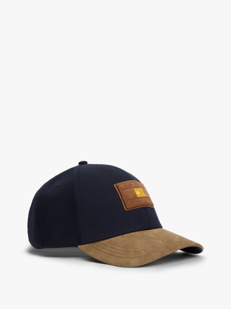 Blue Hilfiger Flag Suede Brim Baseball Cap  Men
