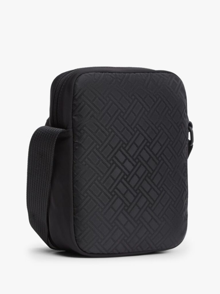 Black Flag Jacquard Crossbody Reporter Bag  Men
