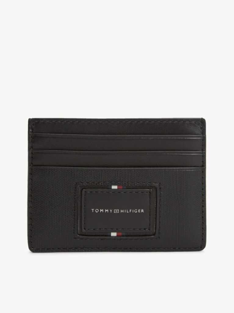 Negru Portcard Din Piele Caviar Grain  Barbati