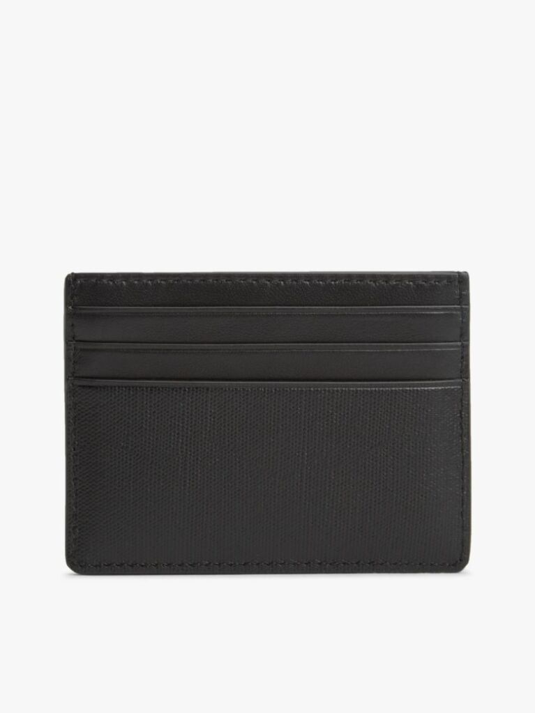 Negru Portcard Din Piele Caviar Grain  Barbati