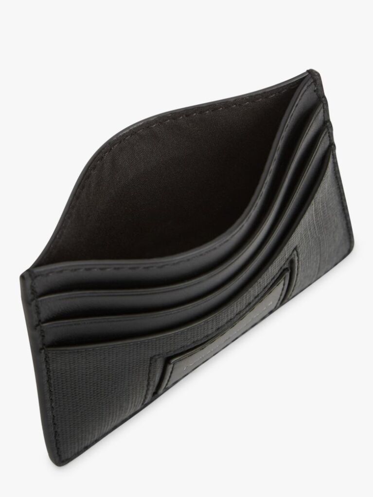 Negru Portcard Din Piele Caviar Grain  Barbati