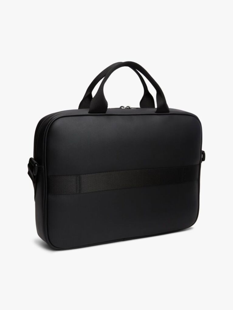 Negru Geanta De Laptop Crossbody Cu Curea Signature  Barbati