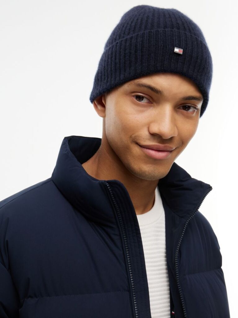 Blue Hilfiger Flag Pure Cashmere Beanie  Men