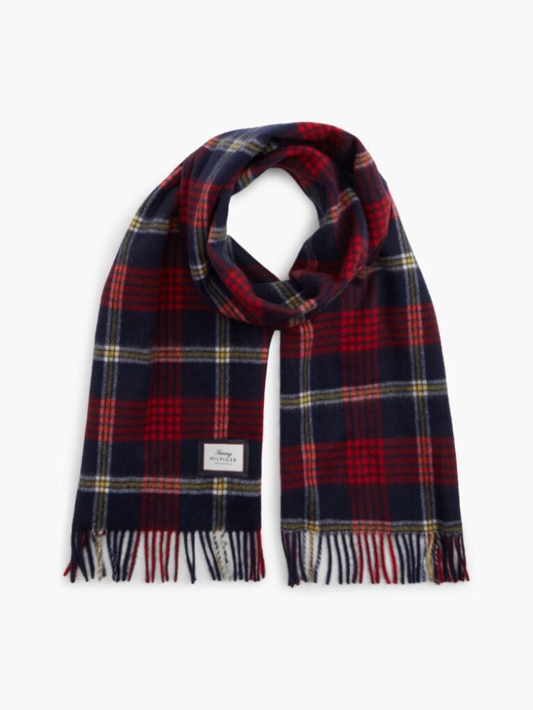 Multi Pure Wool Jacquard Check Scarf  Men