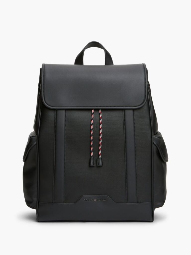 Negru Rucsac Cu Cordon Cu Dunga Global Si Logo  Barbati