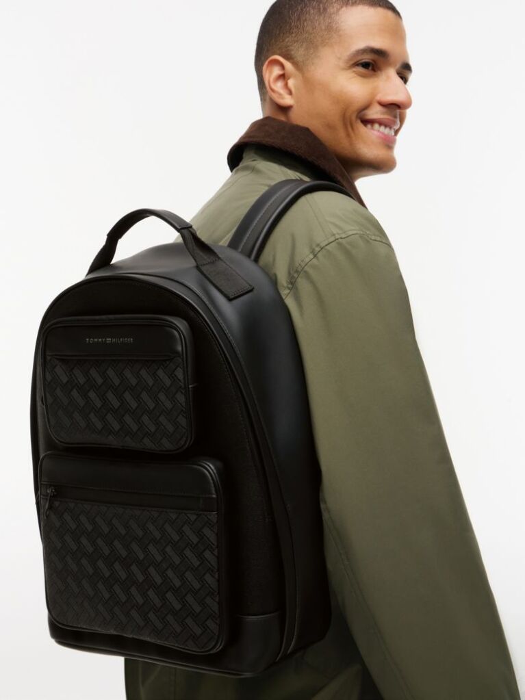 Negru Rucsac Modern Dome Cu Texturi  Barbati