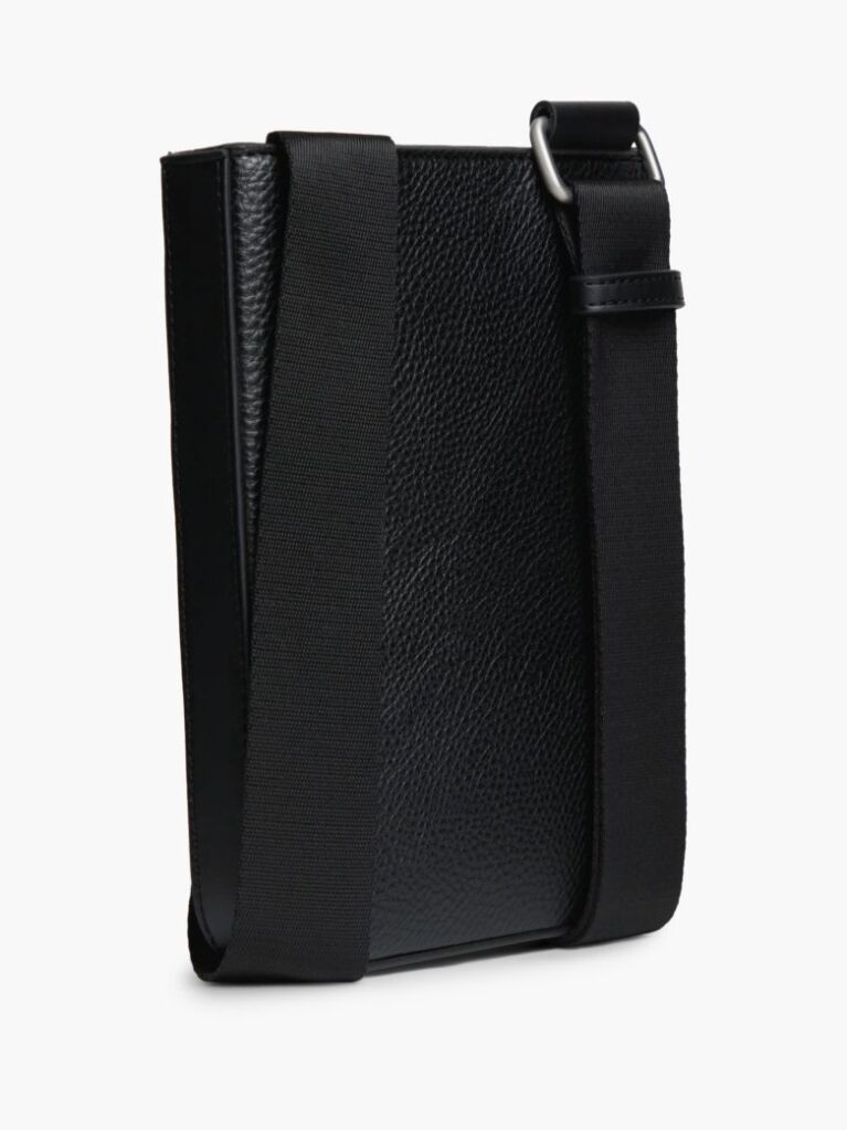 Negru Geanta Crossbody Cu Logo Metalic   Barbati