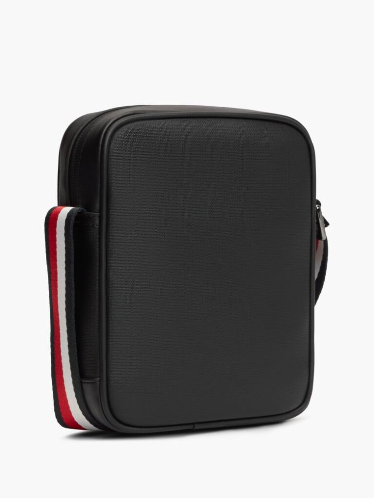 Negru Geanta Crossbody Reporter Cu Dunga Global  Barbati