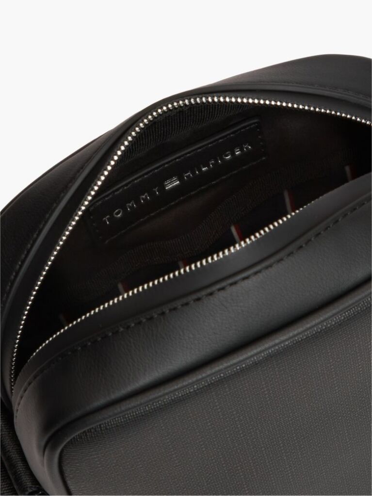 Negru Geanta Crossbody Reporter Cu Dunga Global  Barbati