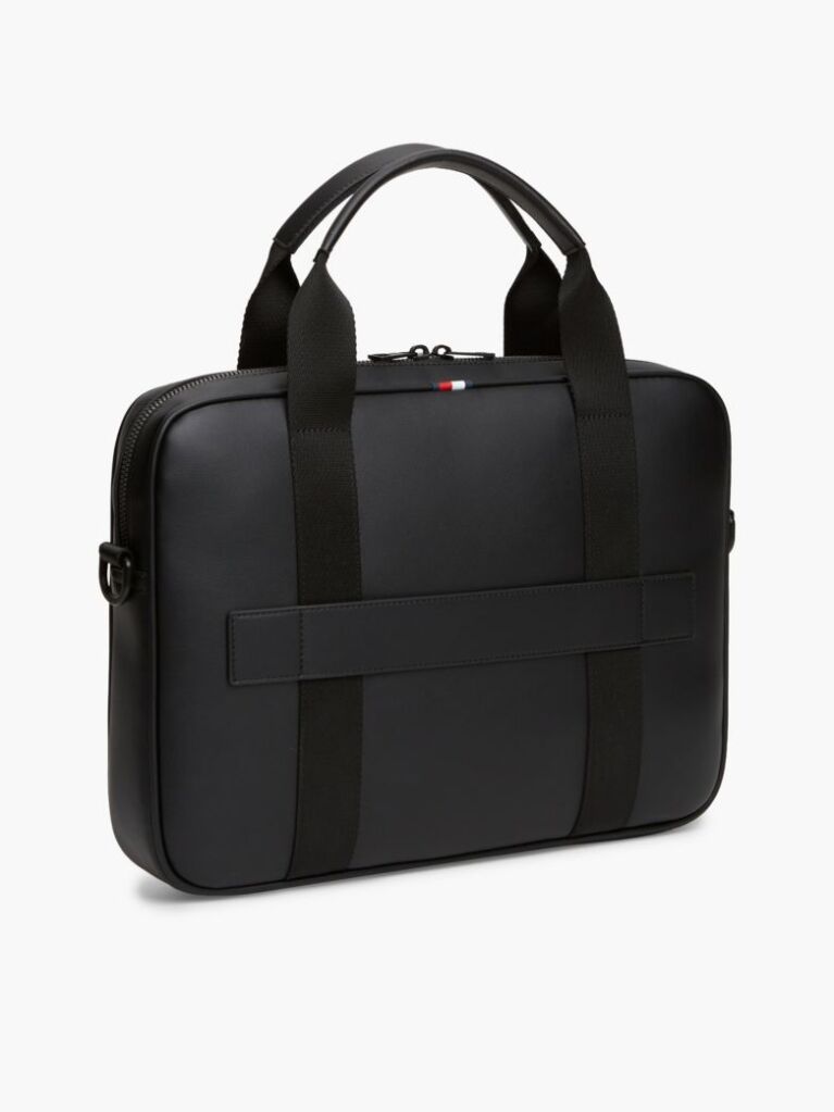 Negru Geanta De Laptop Perforata Cu Steag  Barbati