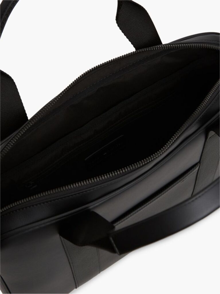 Negru Geanta De Laptop Perforata Cu Steag  Barbati