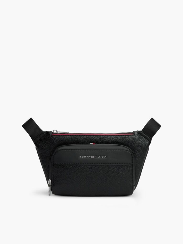 Negru Borseta Crossbody Cu Logo Metalic  Barbati