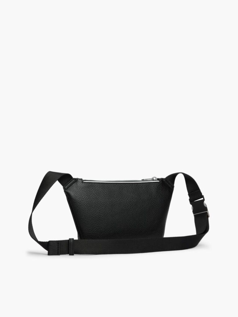 Negru Borseta Crossbody Cu Logo Metalic  Barbati