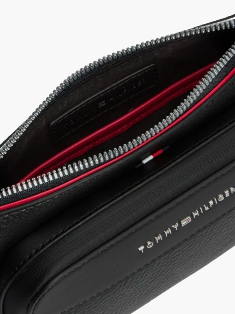Negru Borseta Crossbody Cu Logo Metalic  Barbati