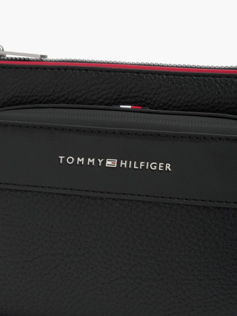 Negru Borseta Crossbody Cu Logo Metalic  Barbati