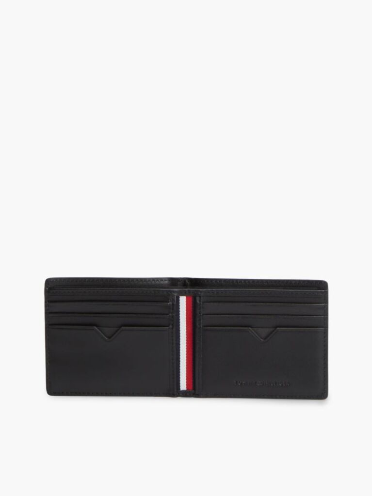 Negru Portofel Perforat Bifold Din Piele  Barbati