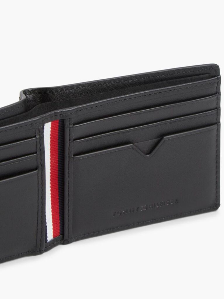 Negru Portofel Perforat Bifold Din Piele  Barbati