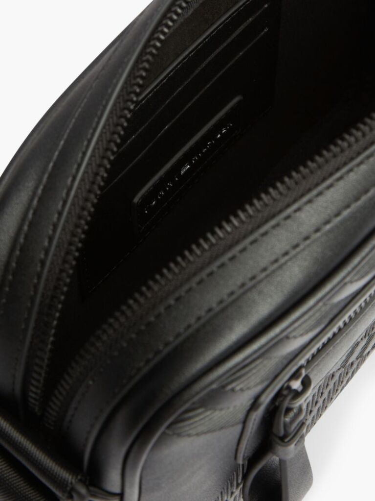 Negru Geanta Crossbody Camera Corporate Cu Steag  Barbati