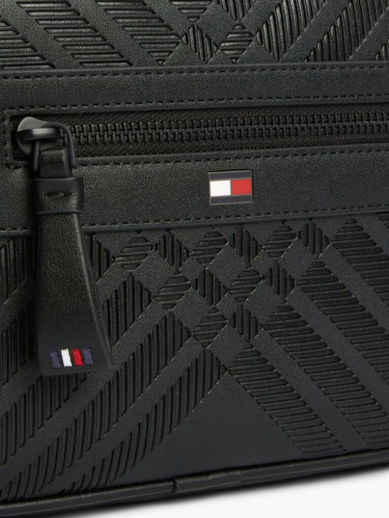 Negru Geanta Crossbody Camera Corporate Cu Steag  Barbati